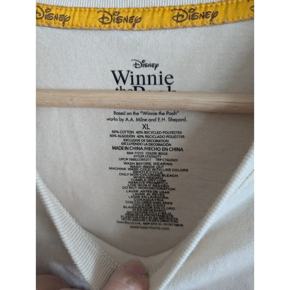 Women's Winnie The Pooh Size XL T Shirt Top Disney Beige Piglet Tigger Eeyore